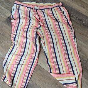 Multicolored Linen Drawstring pants
